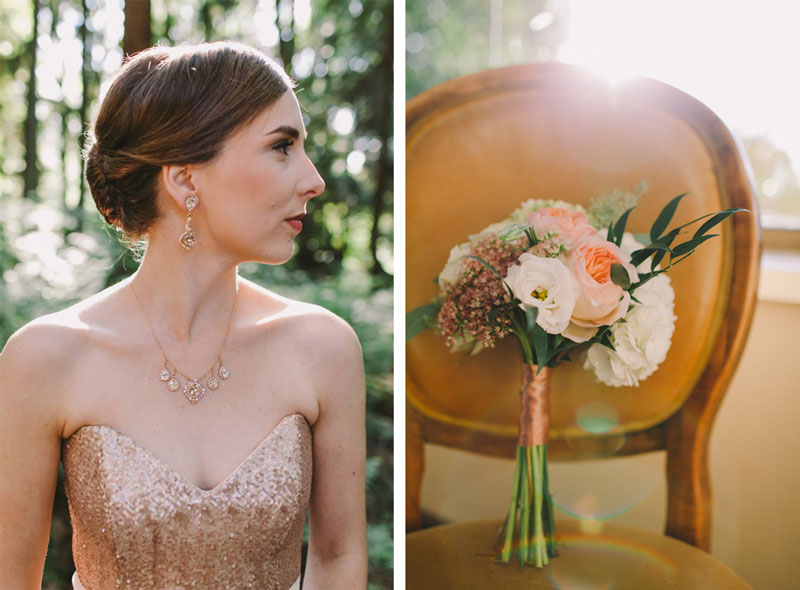 sequin-wedding-dress-bride-rose-gold-chandelier-drop-earrings-drop-necklace-the-borrowed-collection