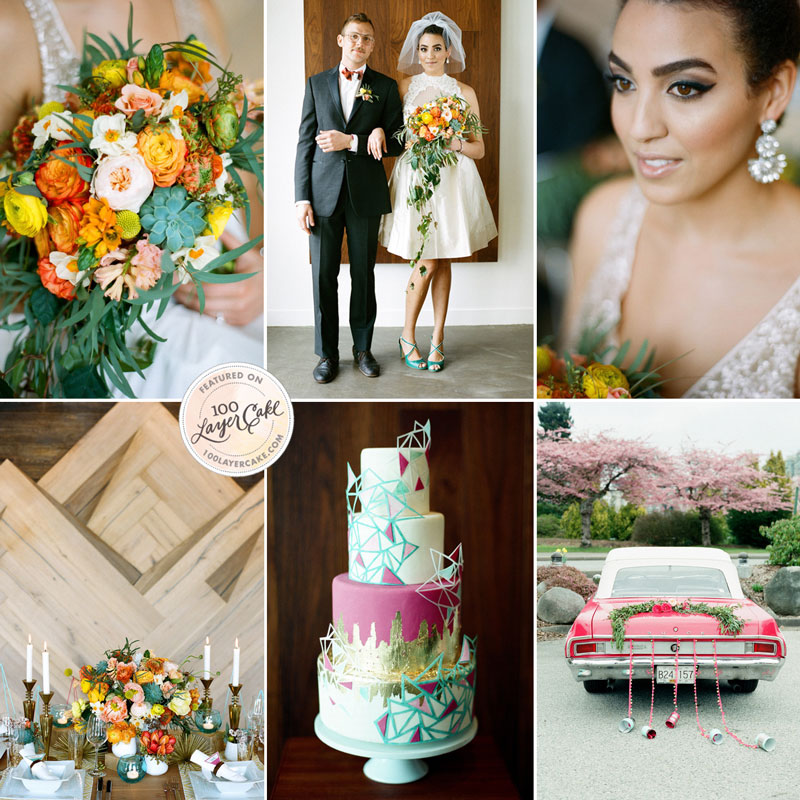 mid-century modern retro wedding ideas and inspiration