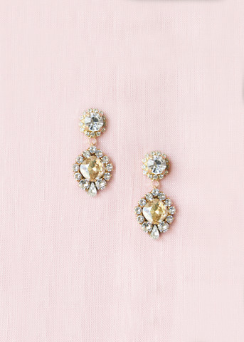 Enchanted II Crystal Drop Earrings (Golden Shadow)