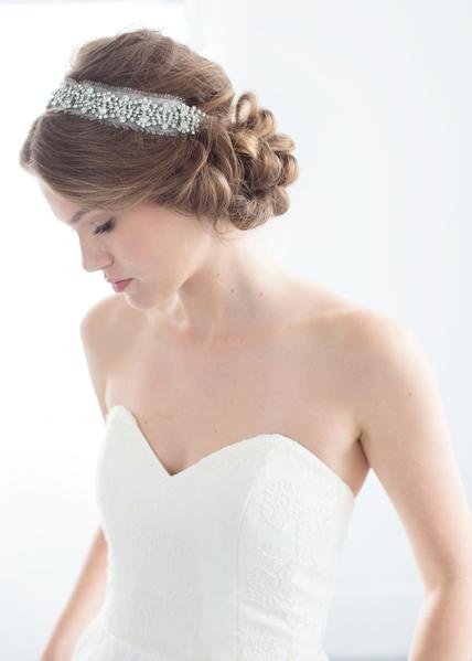 Encrusted Crystals on Silk Chiffon Headwrap