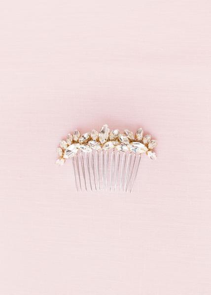 Lotus Flower Crystal Comb (Gold)