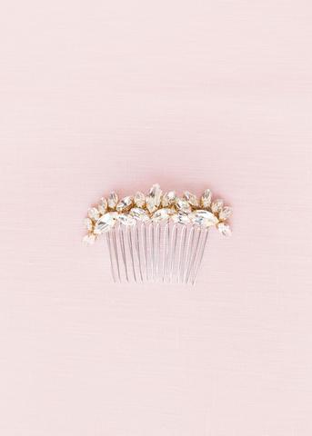 Lotus Flower Crystal Comb (Gold)