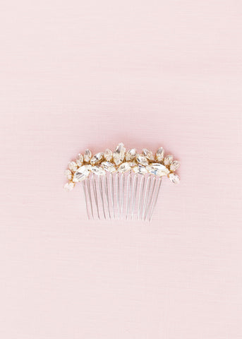 Lotus Flower Crystal Comb (Gold)