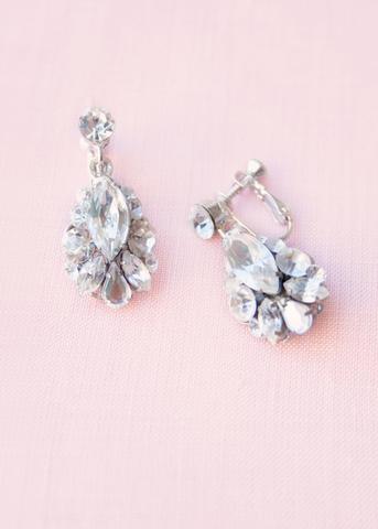 Petite Crystal Drop Earrings (Silver)