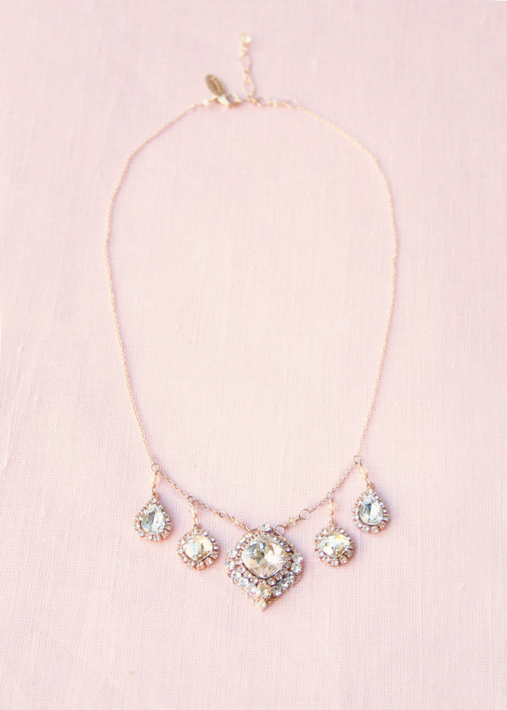 Vintage Crystal Drop Necklace