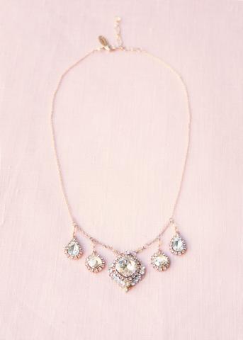 Vintage Crystal Drop Necklace