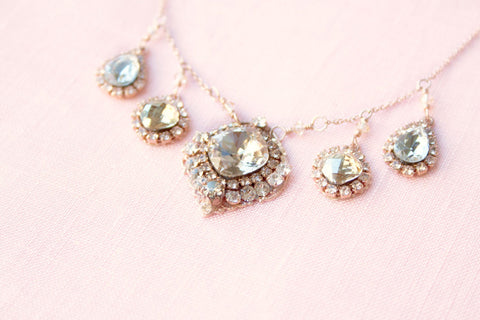 Vintage Crystal Drop Necklace