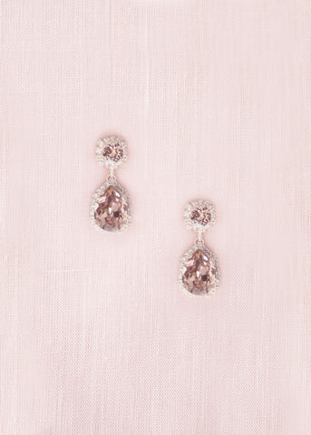 Adeline Crystal Teardop Earrings (Blush)