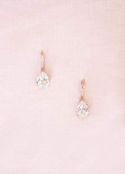 Crystal Teardrop II Earrings (Gold)