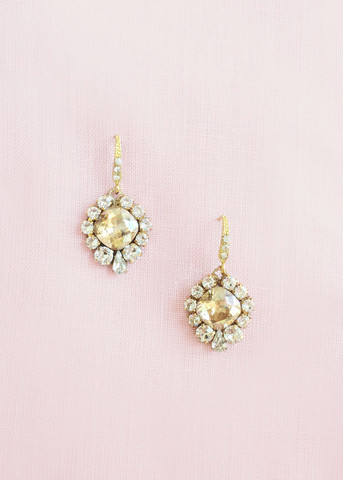 Enchanted Crystal Drop Earrings (Gold)