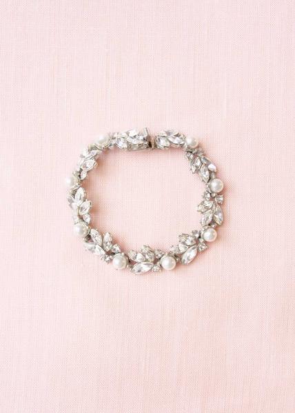 Floral Crystal & Pearl Bracelet