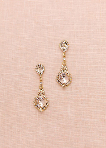Vintage Crystal Drop II Earrings (Golden Shadow)