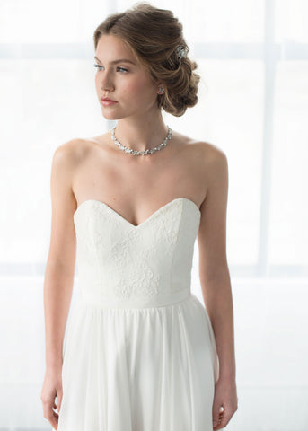 marchesa silver leaf collar necklace