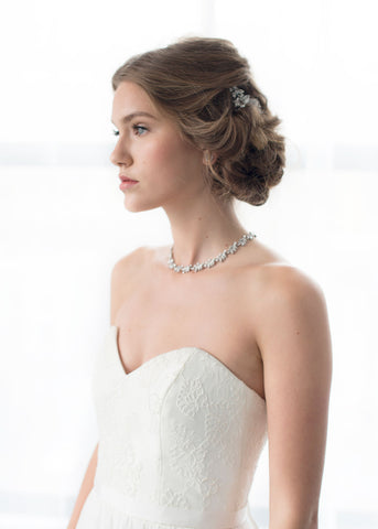 marchesa silver leaf collar necklace