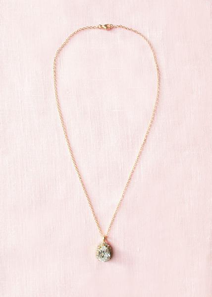 Pave Crystal Necklace (Gold)