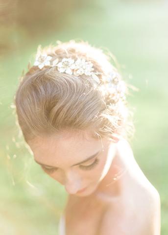 Pearl & Crystal Blossom Twig Headpiece