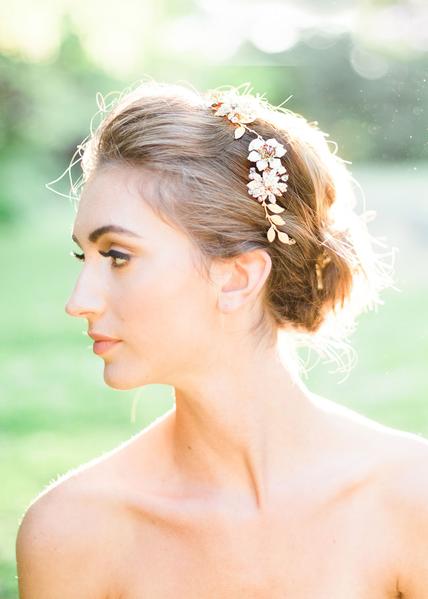 Pearl & Crystal Blossom Twig Headpiece