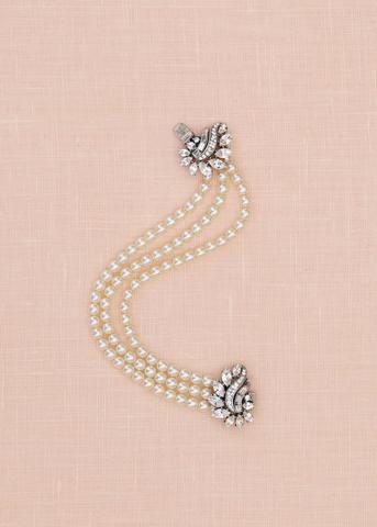Pearl & Crystal Swirl Clasp Bracelet