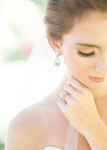 Petite Crystal Drop Earrings (Silver)