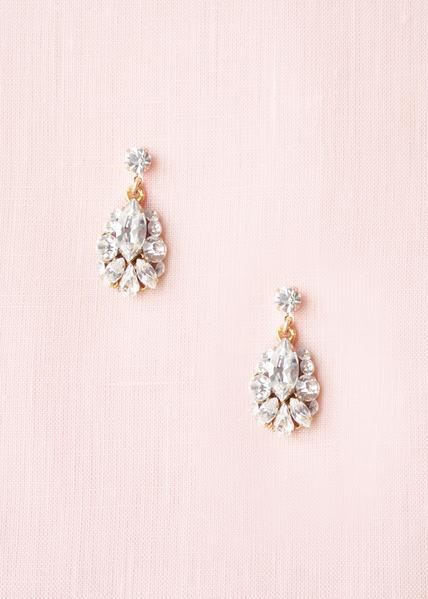 Petite Crystal Drop Earrings (Gold)