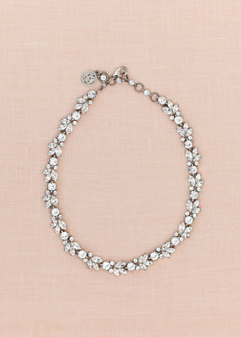 Simple Floral Crystal Necklace