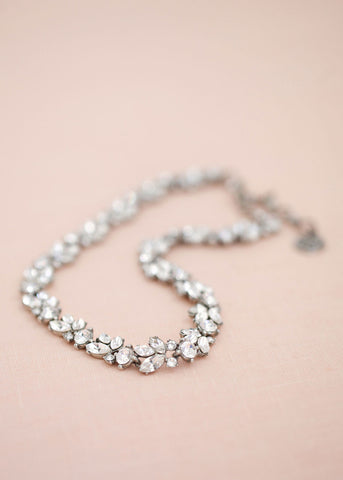 Simple Floral Crystal Necklace