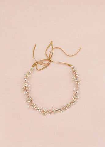 Tiny Enamel Blossom Hair Vine