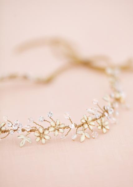 Tiny Enamel Blossom Hair Vine