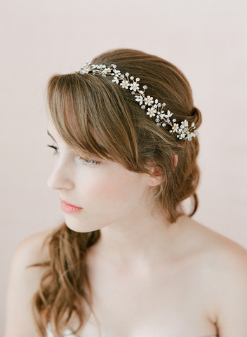 Tiny Enamel Blossom Hair Vine