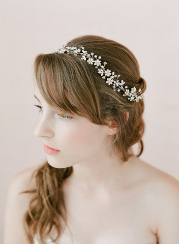 Tiny Enamel Blossom Hair Vine