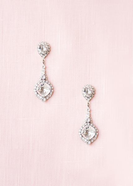swarovski crystal vintage inspired drop bridal earrings haute bride EC240