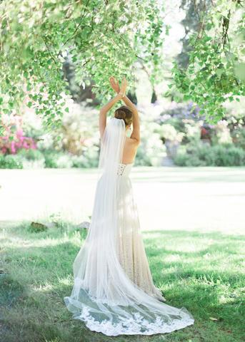 Whispering Roses Beaded Lace Veil