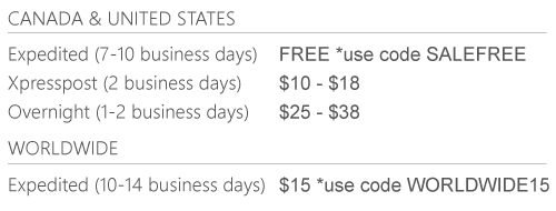 sale item shipping rates the borrowed collection